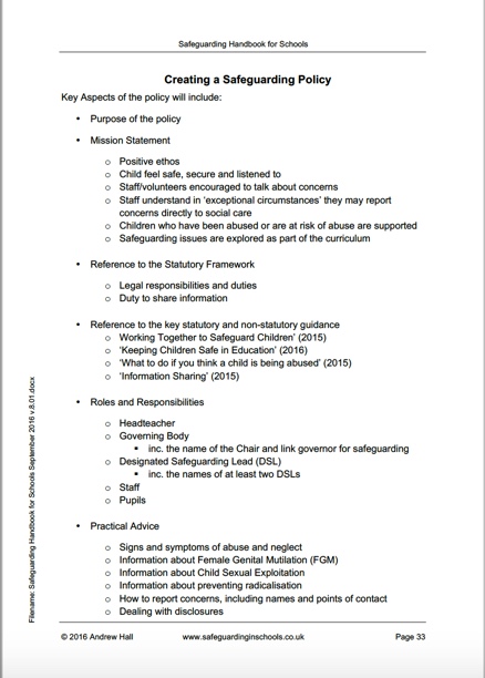 School Safeguarding Policy Template safeguarding resources
